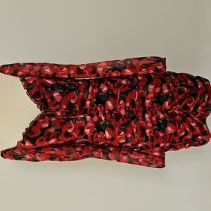 Y2K Style Mesh Floral‎ Ruched Dress Off-the Shoulder Dress Size Medium